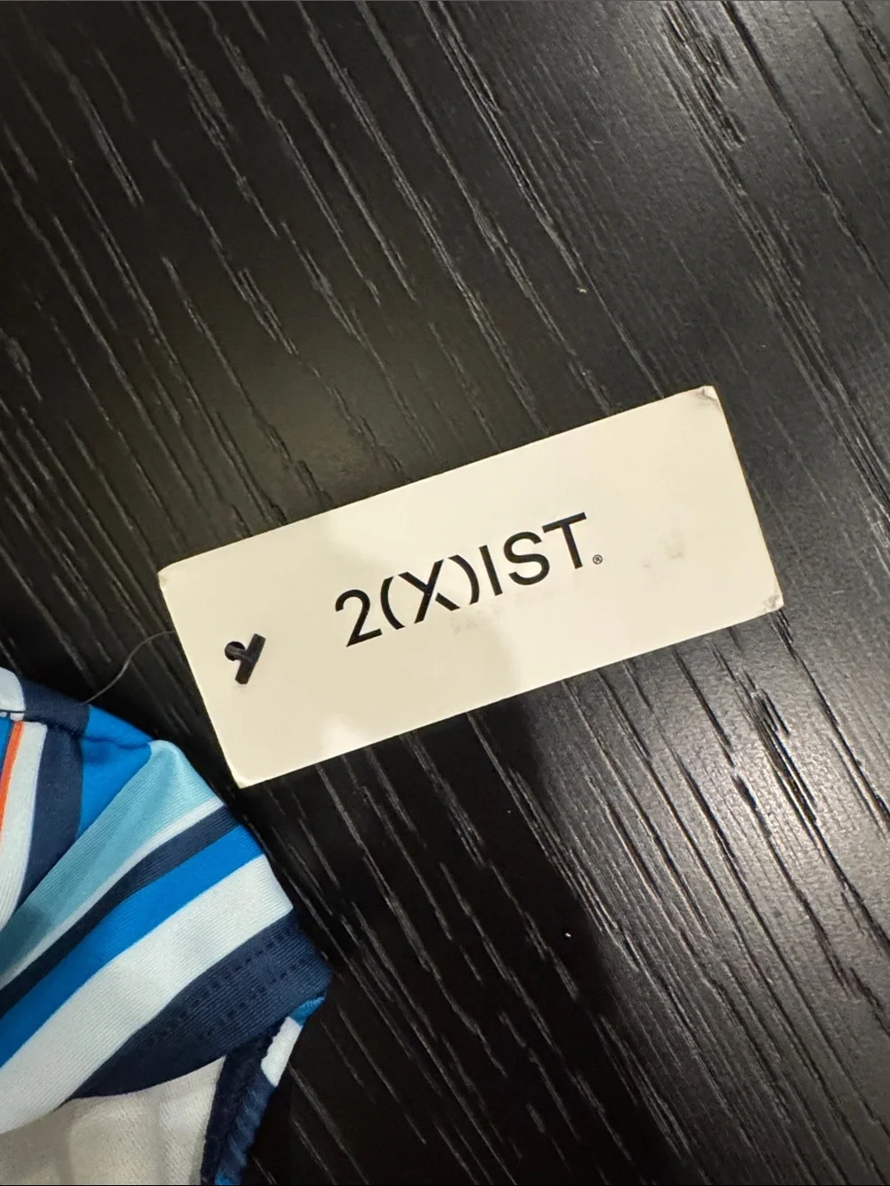 2xist Men's Rio Striped Blue Swim Briefs with White Drawstring